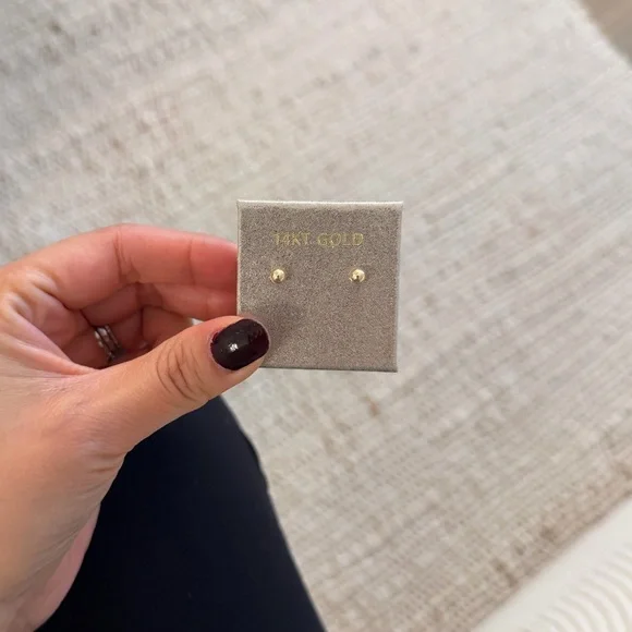 14K Gold Ball Earrings - Picture 1 of 4